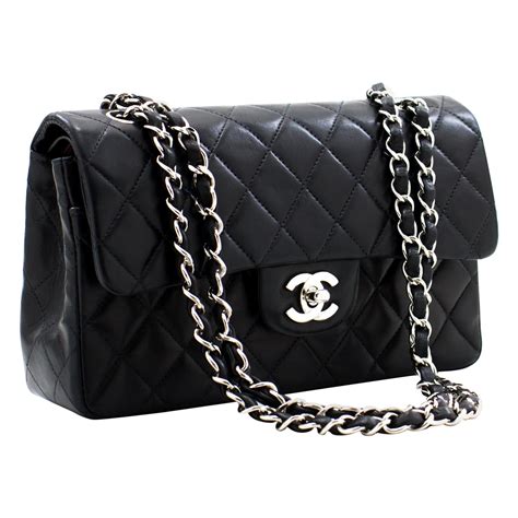 black chanel bag|black chanel bag with black chain.